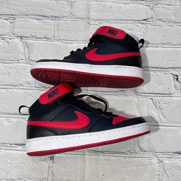 Nike Court Borough Mid 2 in Black and Red - Picture 1 of 7